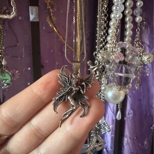 Silver Fairy Pendant Necklace
